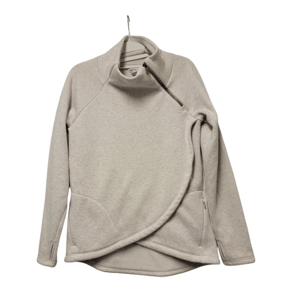 Athleta Cozy Karma Asym Pullover Sweatshirt Turtleneck Thumbhole - Picture 6 of 7